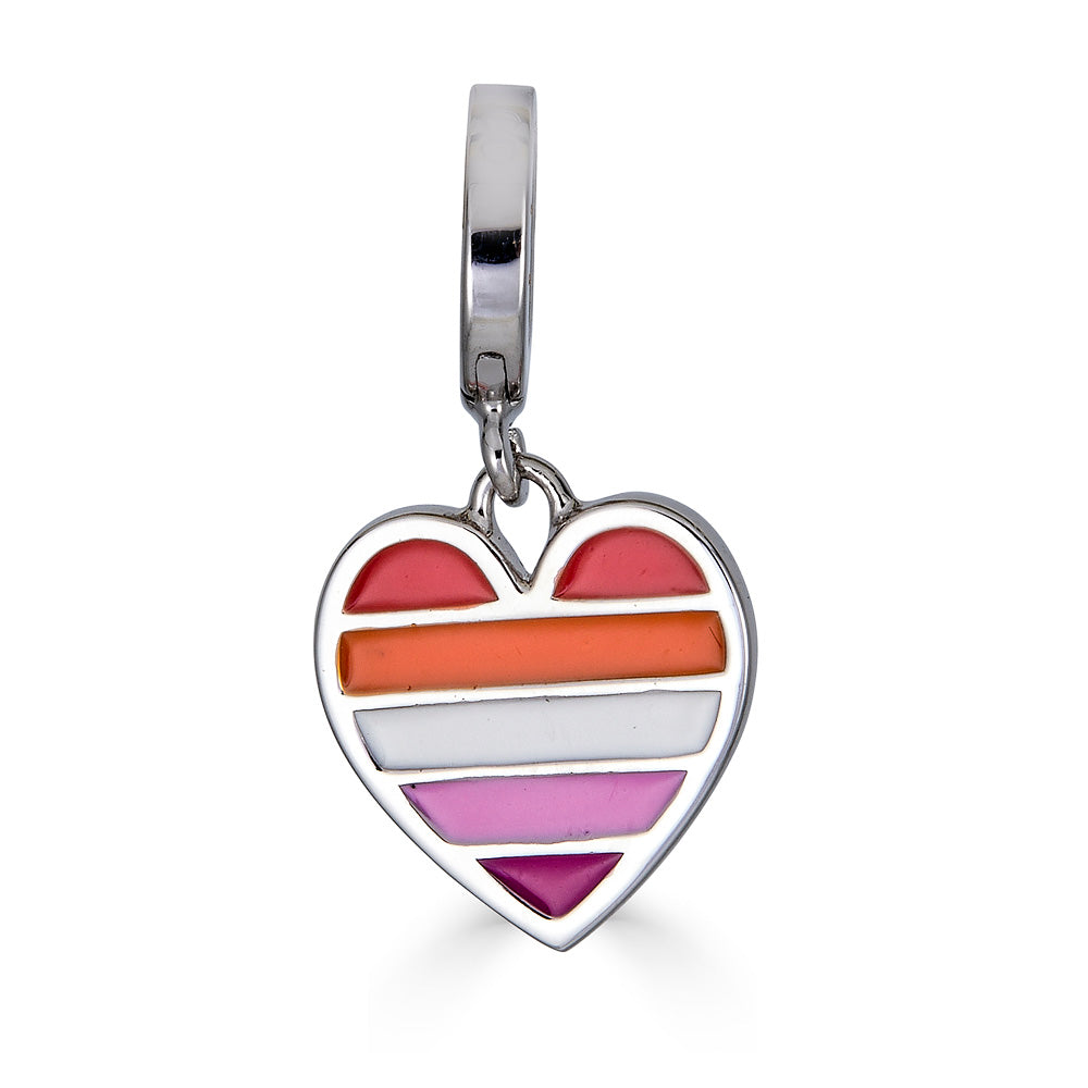 Lesbian Pride Heart Charm