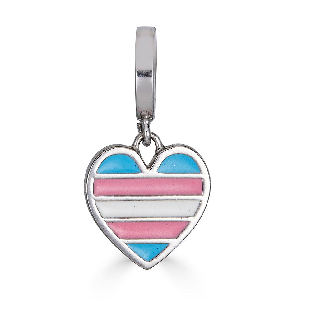 Transgender Pride Heart Charm